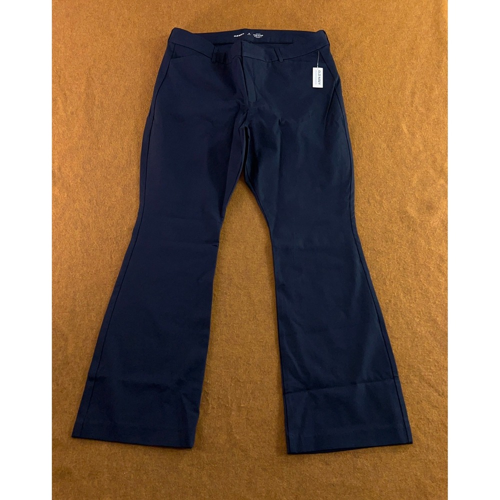 Old Navy Women 18 Petite Navy Blue High Rise Pixie Flare Pants NWT